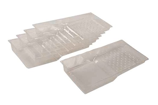 Disposable 100 mm roller tray liners to save washing paint, varnish or epoxy from your roller tray